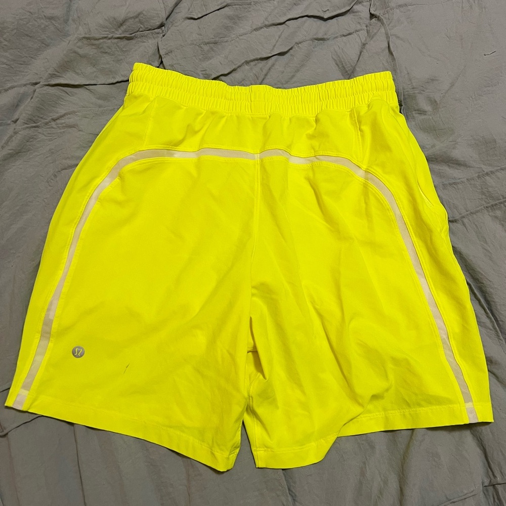 Lululemon Men’s Pace Breaker Shorts 
Neon Yellow